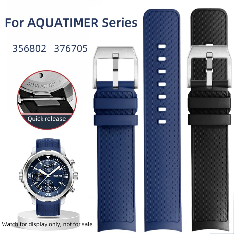 

High Quality quick release Viton strap For IWC Aquatimer Family bracelet Darwin's Adventure IW376803 IW379503 FKM WatchBand 22mm