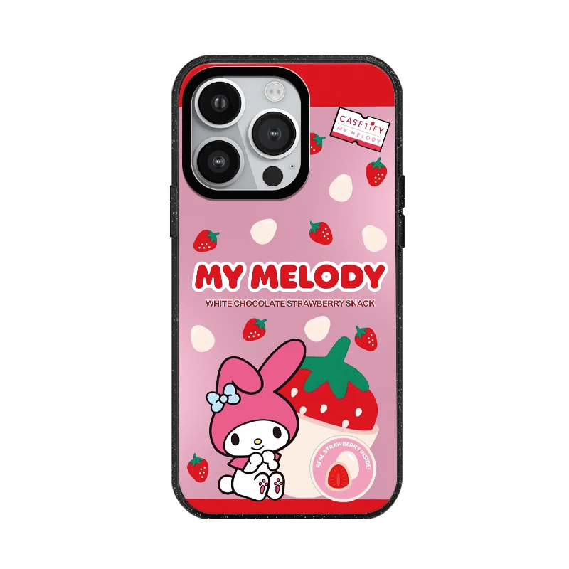 Akrylowe etui na telefon Sanrio Anime Pink Melody z MagSafe do iPhone\'a 16 15 14 13 12 11 Pro Max Plus Anti-drop Back Cover