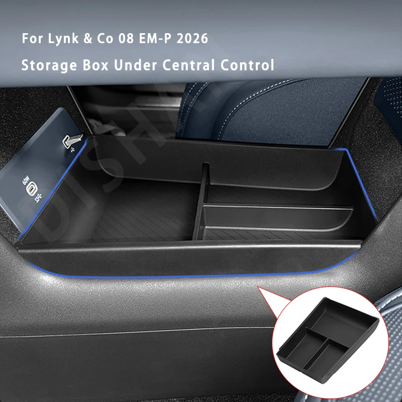 For Lynk & Co 08 EM-P 2026 Centre Console Armrest Storage Box Organizer Tray TPE Storage Box Under Centre Console Accessories