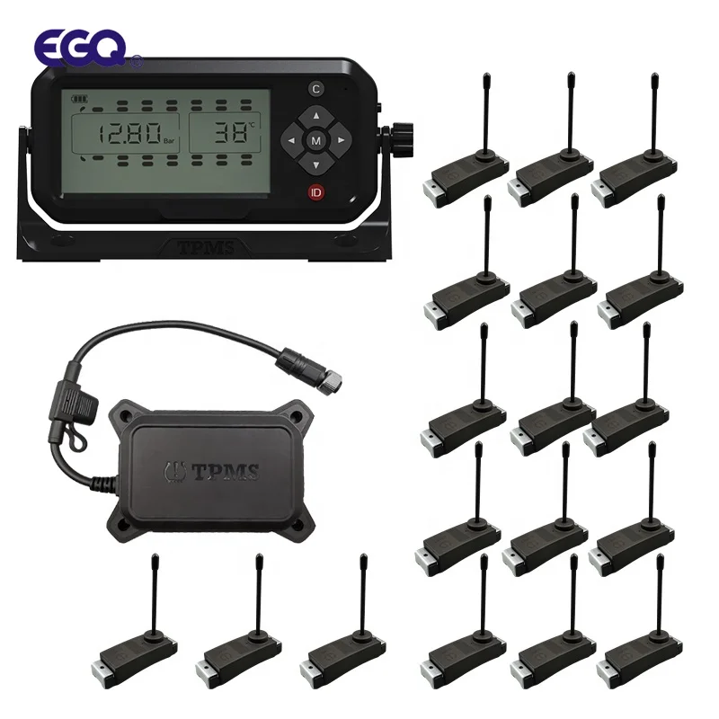 Internal 18 Tires Internal Bundled Sensors Truck TPMS Tire Pressure Monitor System Alarm System