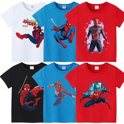 Spiderman Children's T Shirt Super Hero Clothing for Boys Cotton T-shirt Baby Clothes Comfortable Base Shirt Anime Costume Gift