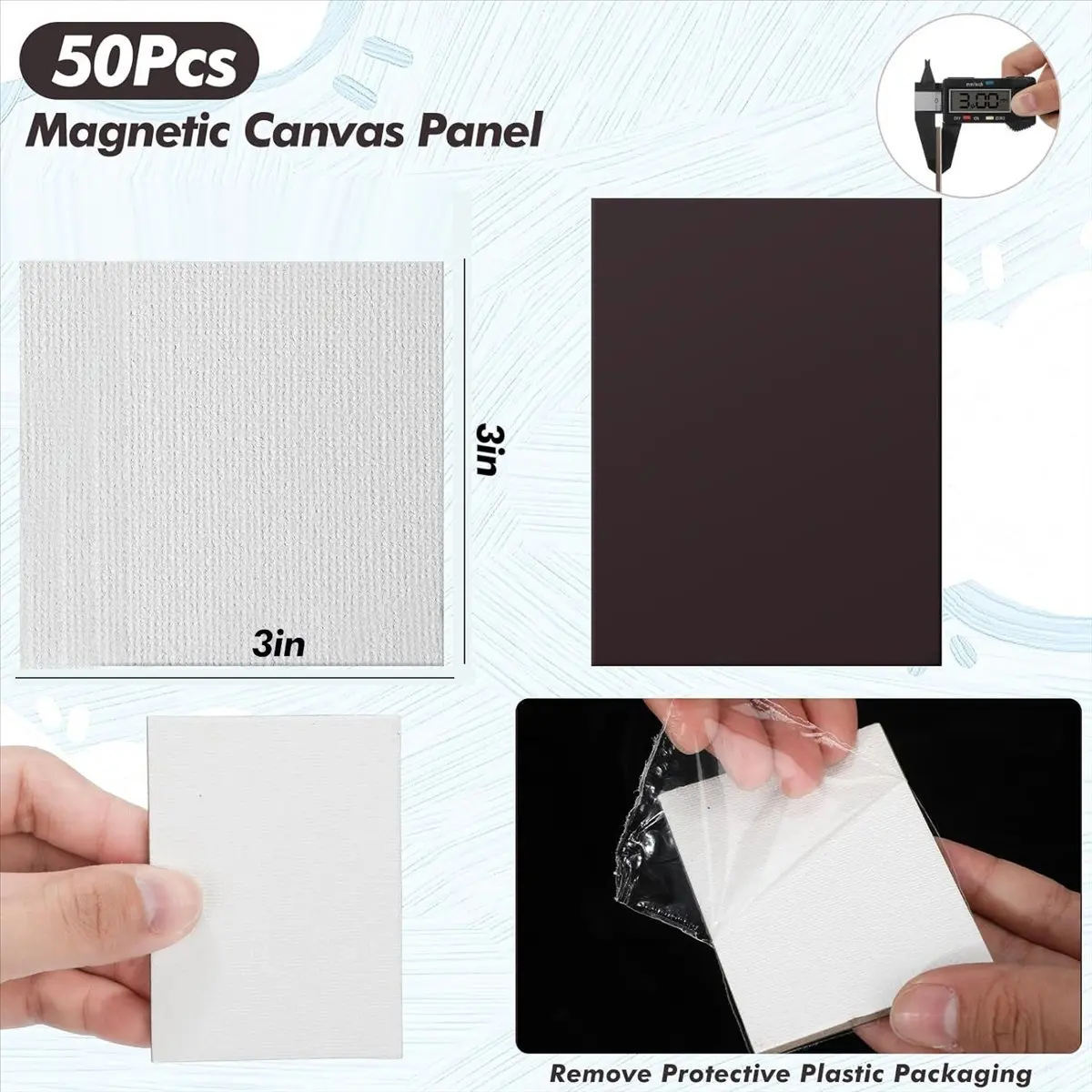 

A13M 50 шт. магнитных холстов для рисования 3x3 дюйма, магнитные доски-холсты для творчества и плиточного искусства