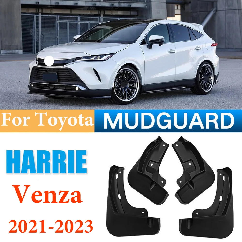 

4Pcs For Toyota Venza Harrier 2021-2023 Front rear left right black plastic Splash guards mudguards mud flaps mudflaps fenders