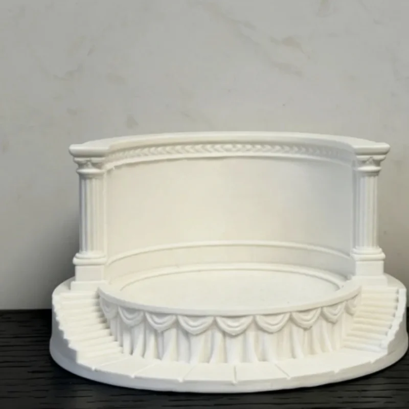 Roman‑Style Stage Display Base, 3D‑Printed Plastic Figure Showcase Stand, Decorative Desktop Platform for Miniature Figurines