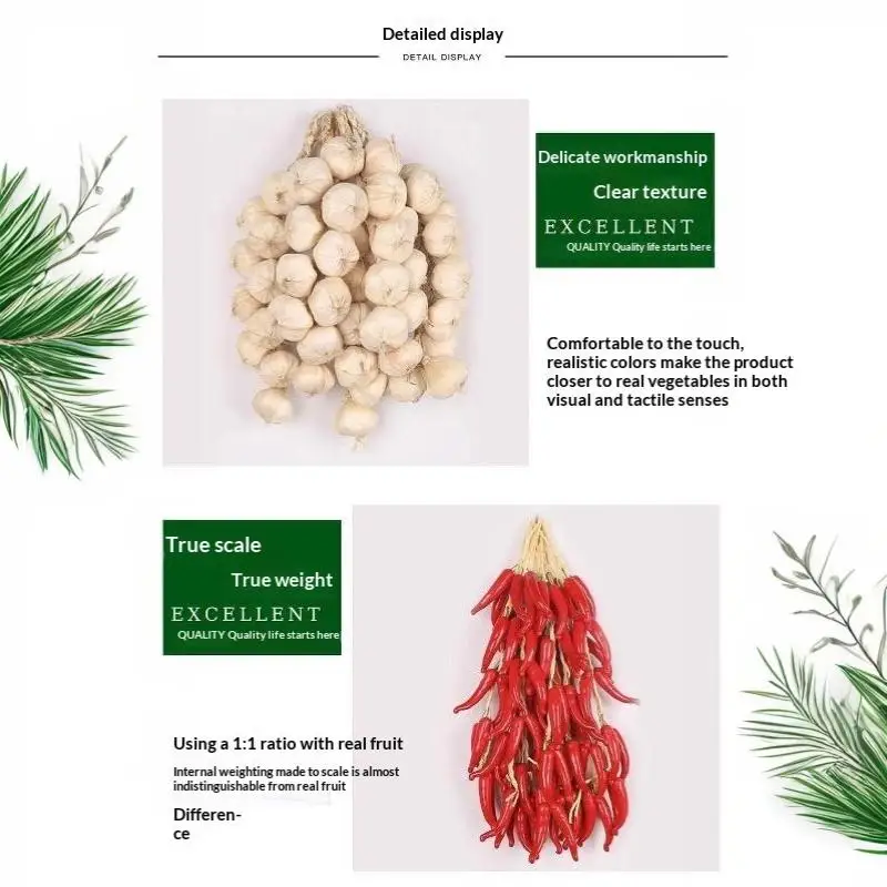 Lebensechte Künstliche Gemüse- und Obst-Strang-Anhänger 1 Bündel Falsches Lebensmittel-Modell für Küchen-Display Fotografie-Requisiten Dekoration – Detail 11