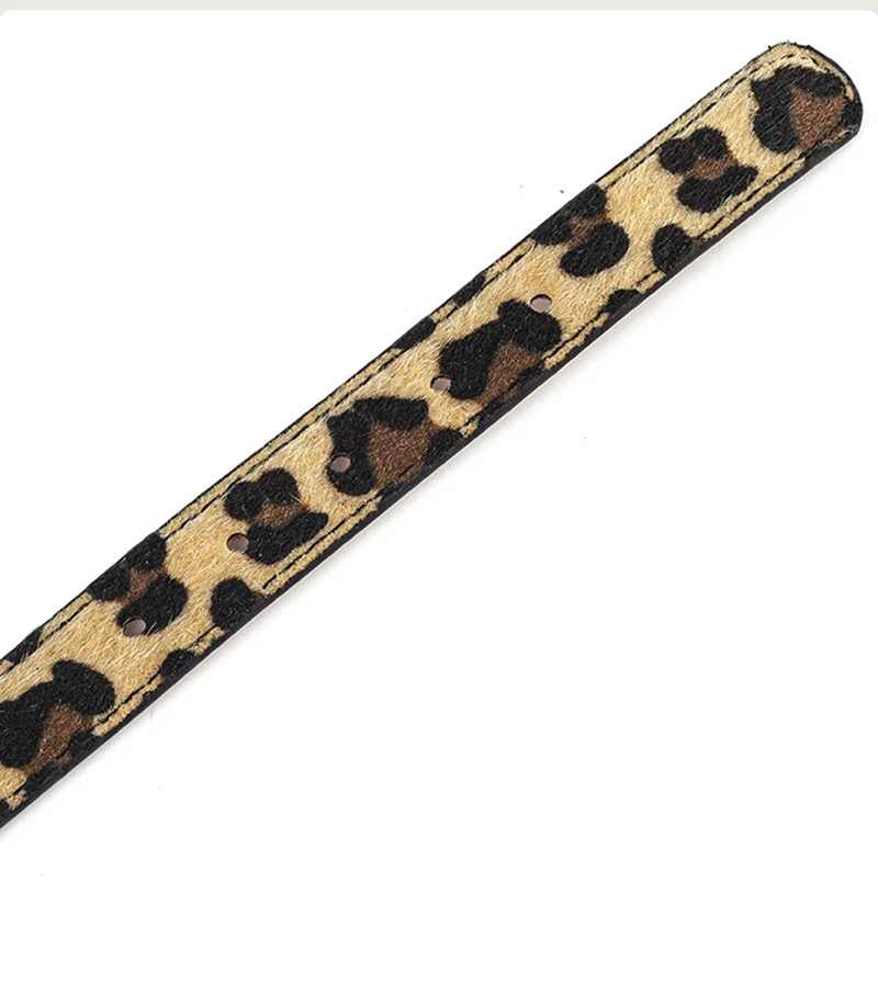 Coleira de cachorro com estampa de leopardo, elegante, pu, macia, ajustável, durável, para cães pequenos e médios, ao ar livre, fornecimento de animais de estimação