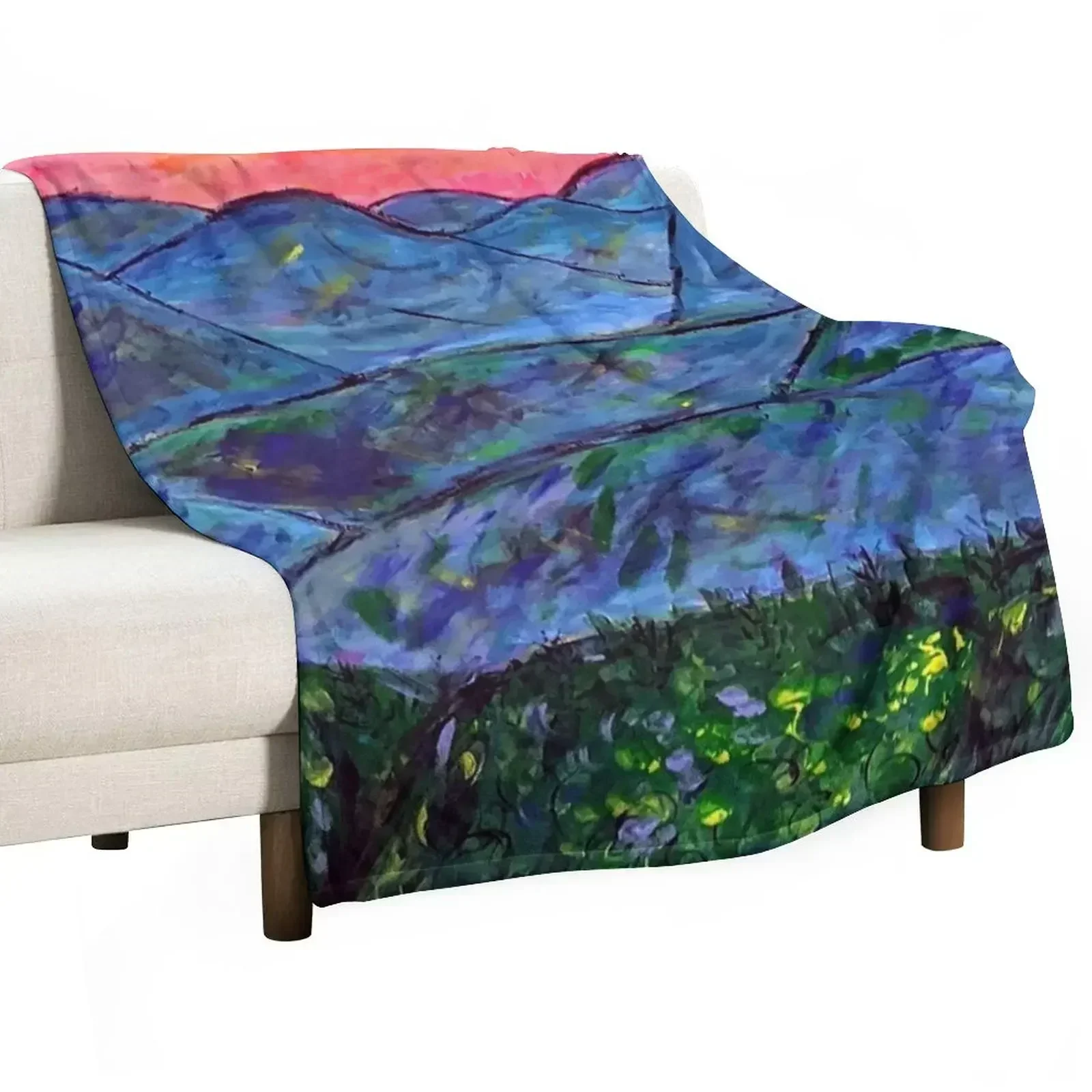 Blue Ridge Mountains Throw Blanket Decorative Throw Hairy warm winter Sofa Throw Bed Fashionable For Baby Blankets