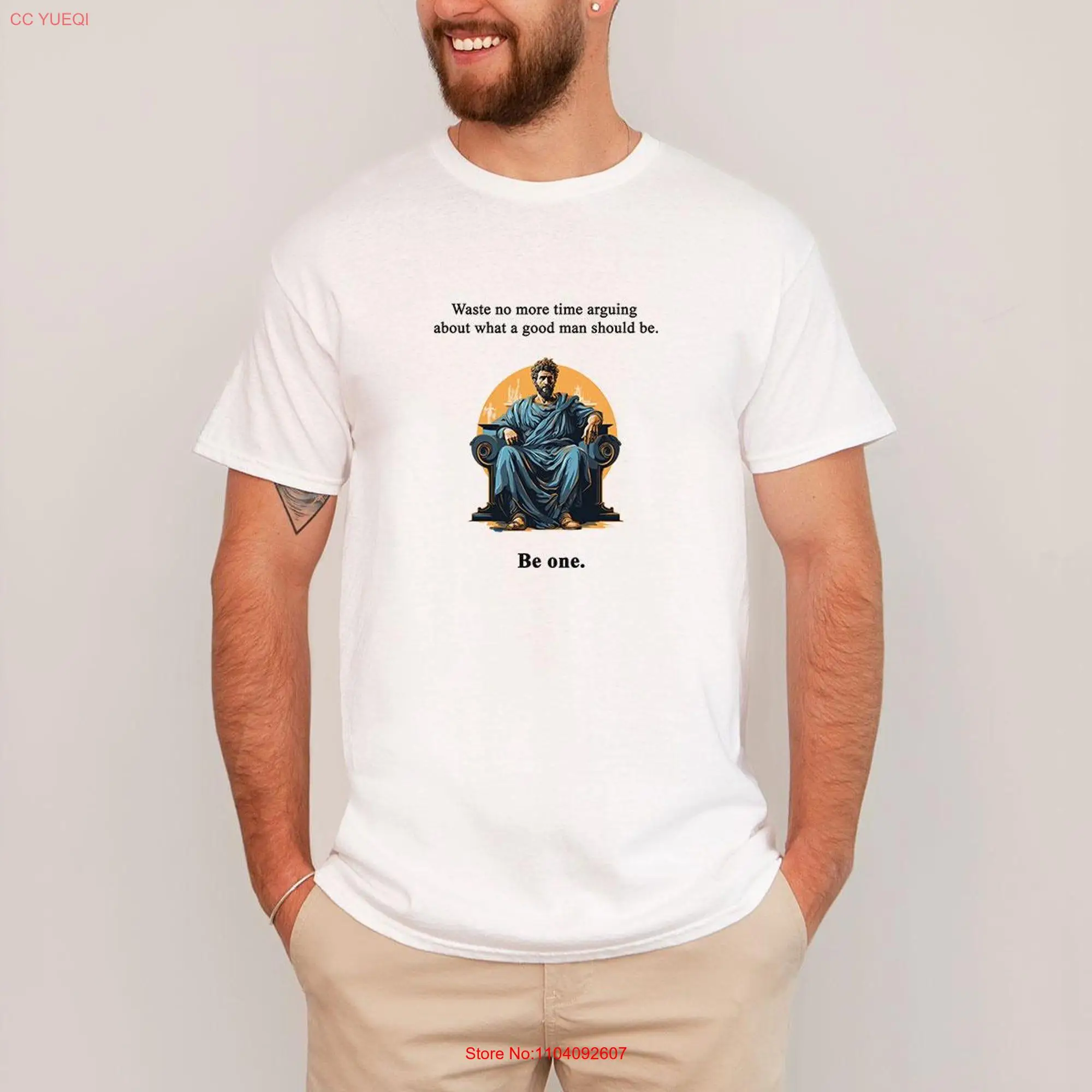 Marcus Aurelius T Shirt Stoic Philosopher Inspirational Quote Men Motivational Top Statement Emperor