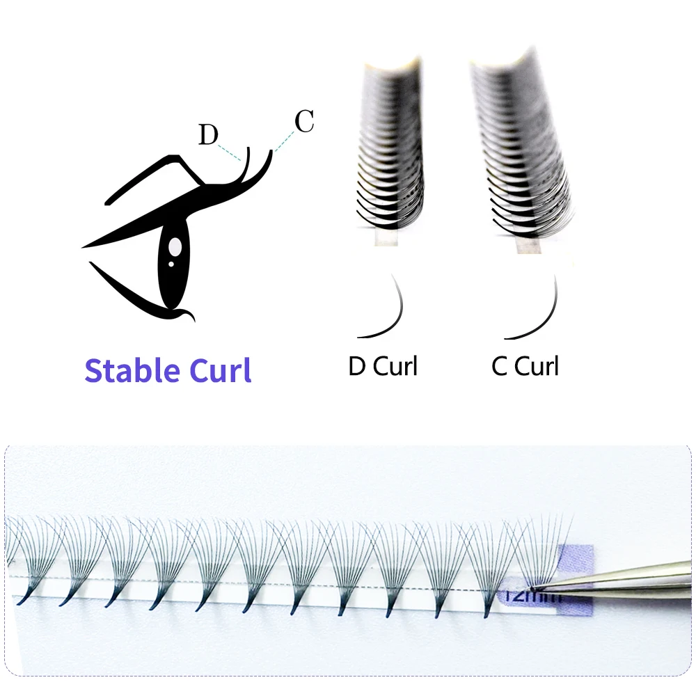 ANYUNCI 5D 6D 10D 12D 14D 16D 20D Premade Volume Fans 320 FANS Pointy Base Faux Mink Extension Eyelashes