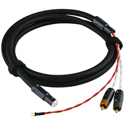 Pure Silver 5 Pins XLR To 2RCA Cable for LP Vinyl Phonograph Tonearm HiFi Audio Amplifier Signal Line