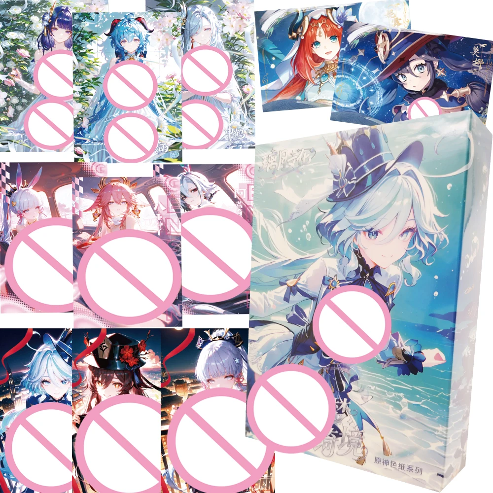 

Genshin Impact Rare Collection Cards Game Tartaglia Neuvillette Charm and Handsome Creative Color Paper Cards Gifts for Friends