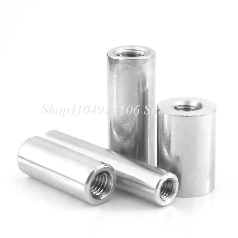 1pc M6 Female Thread Cylindrical Stud Standoff Connector Joint Sleeve 304 Stainless Steel Lengthen Round Coupling Nut