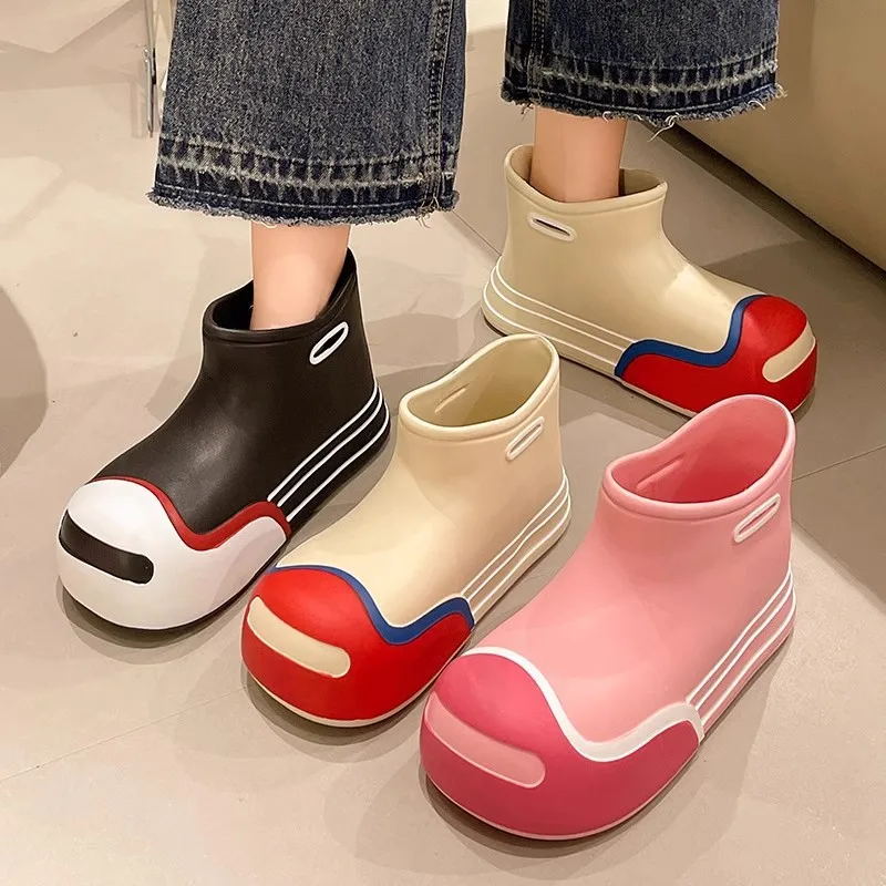 Matching Parent-Child EVA Non-Slip Mid-Calf Rain Boots for Women: Stylish and Eye-Catching for Adults, Children, and Students
