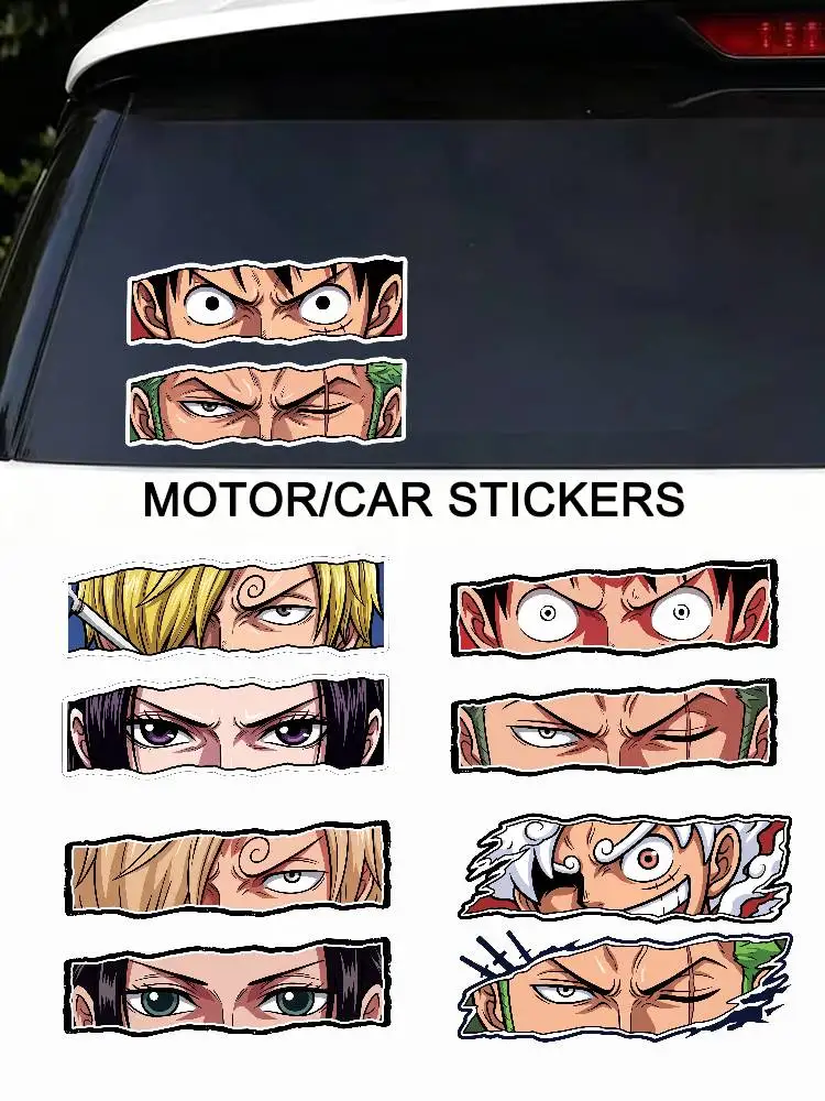 

ONE PIECE LUFFY ZORO EYES Visibility Reflective Waterproof Decal Scratch Hide Sticker Fit Car Motorcycle Helmet Refrigerator