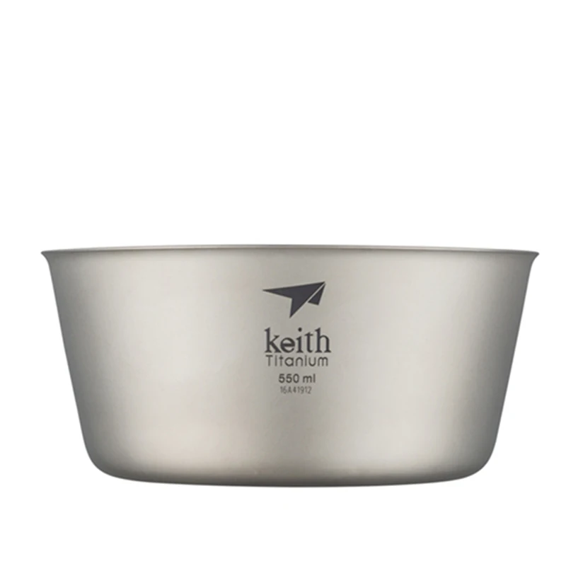 Imagem -03 - Keith Camping-tigela de Titânio Antiescaldante de Parede Dupla Talheres ao ar Livre Lancheira Contêiner de Alimentos Piquenique 550ml