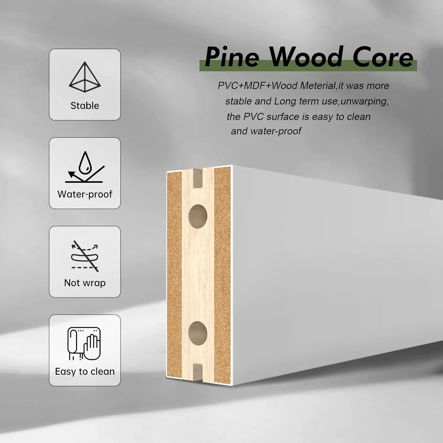 [متجر Helong] باب الحظيرة الأبيض مقاس 32 بوصة × 80 بوصة ومجموعة أدوات باب الحظيرة المنزلقة بطول 5.5 قدم، صلب، MDF، سطح PVC، مجموعة DIY، 5-