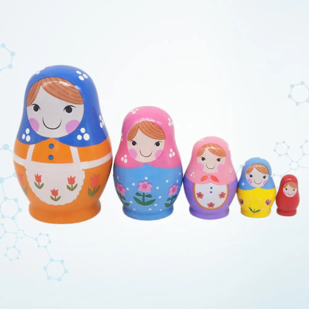 

Matryoshka Set Handmade Little Belly Girl Wooden For Kids Home Decor Craft Gift Birthday Christmas Decoration
