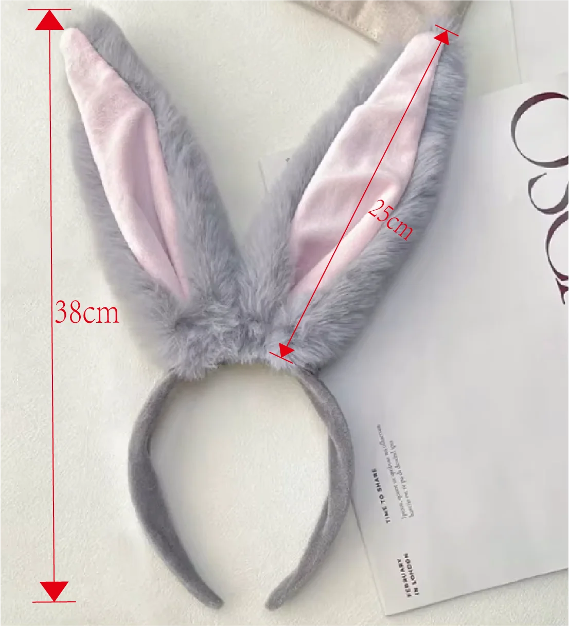 38cm Cartoon Rabbit Ears Plush Toy Kawaii Rabbit Ear Plush Headband Festival Party Stage Performance Props Gifts