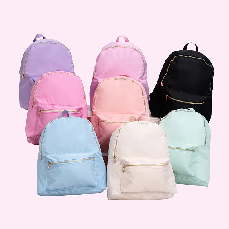 Classic Backpack High Quality Waterproof Nylon STONEY Travel Bag Backpacks Schoolbag for Girls Macaron Solid Color Bookbag