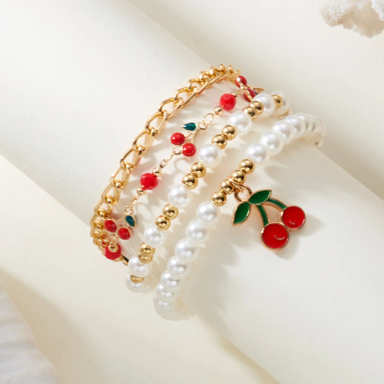 Red Drip Oil Cherry Pearl 4-piece Hand String Set