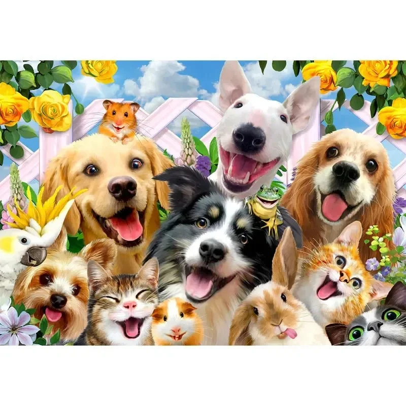 70*50cm Adult 1000 Pieces Jigsaw Puzzle Cute and Adorable Pets Beautiful Animals Paintings Stress Reducing Toys Christmas Gifts