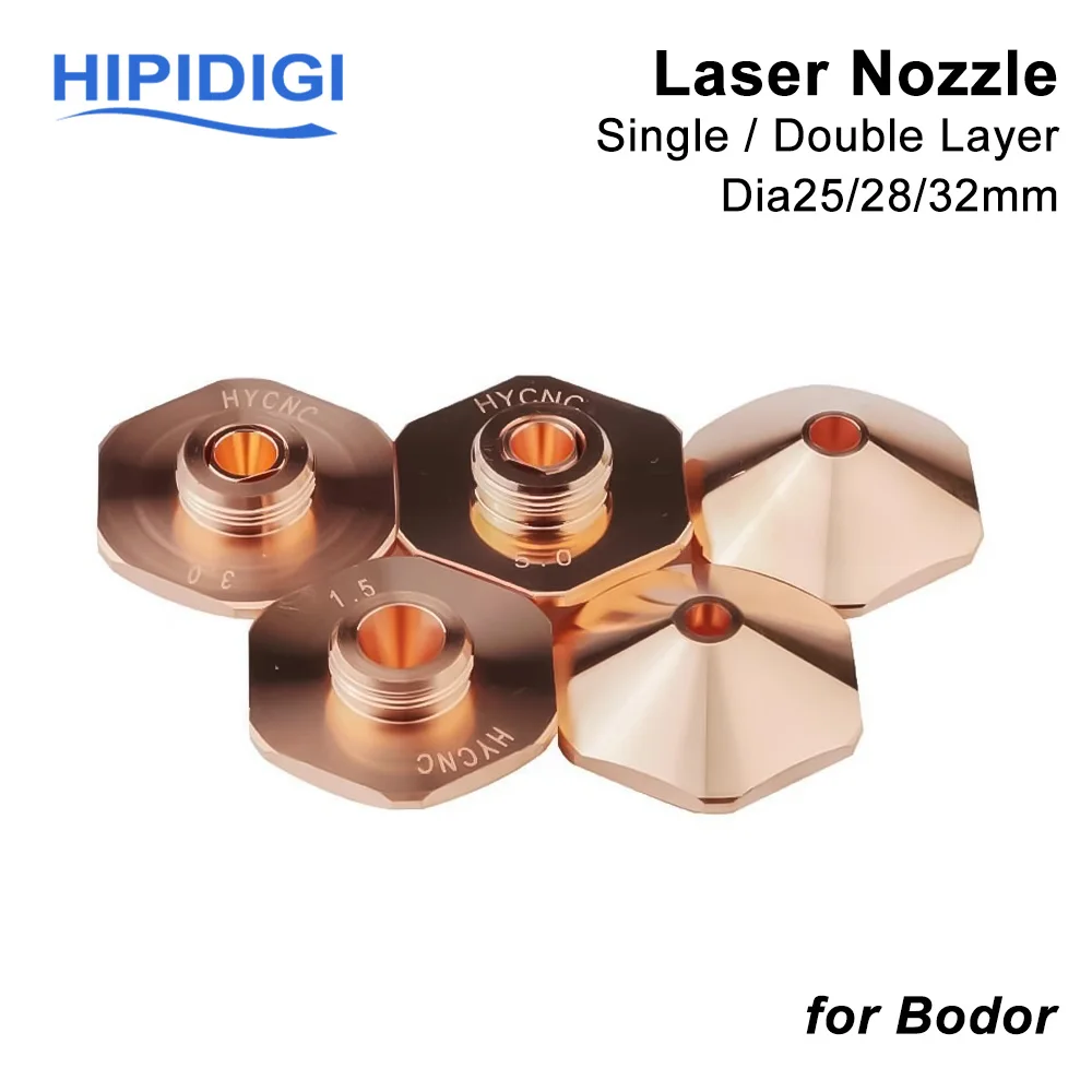 

Bodor Laser Nozzle Single Double Layer Dia25 / Dia32mm Caliber 0.8 - 4.0mm Fiber Laser Cutting Head Parts for Bodor Cutting Head