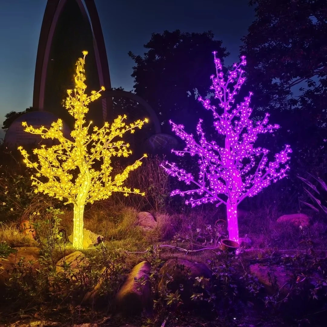 Outdoor waterproof LED tree light simulation park landscape decoration cherry blossom garden decoration wholesale