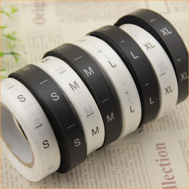 care printed spot goods order Serial number size label Trimmed black ribbon printed Silver Support customization