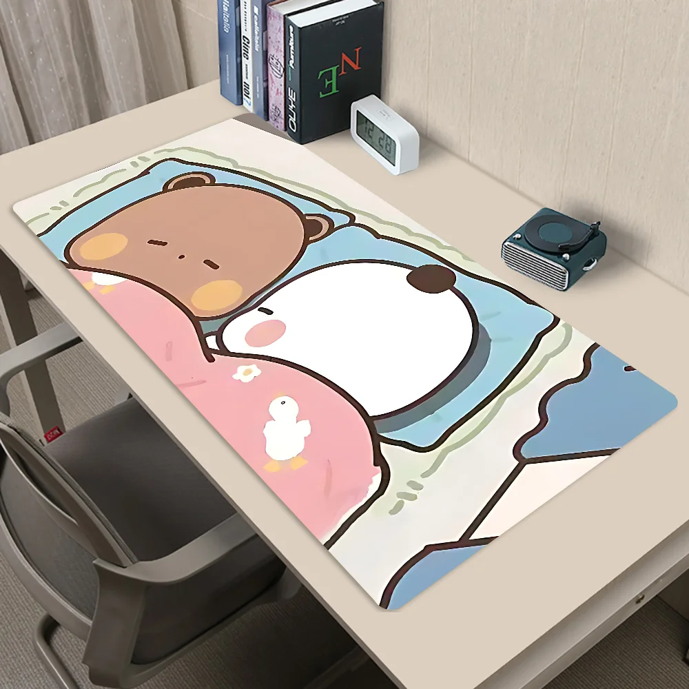 BUBU DUDU Mousepad tetikus ukuran L XL XXL, alas Mouse Gaming besar untuk papan ketik