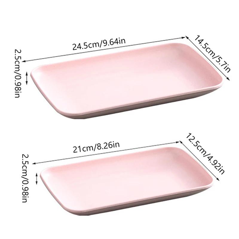 Plastic Serving Tray Home Tea Fruit Dessert Tray Anti-SlipScratch Resistant Plastic Food Cooking Storage Tray Kitchenware