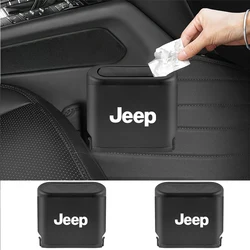 For Jeep Car Bin Hanging Vehicle Garbage Dust Case Storage Box Black Square Pressing Type Trash Can Auto Interior Accessories