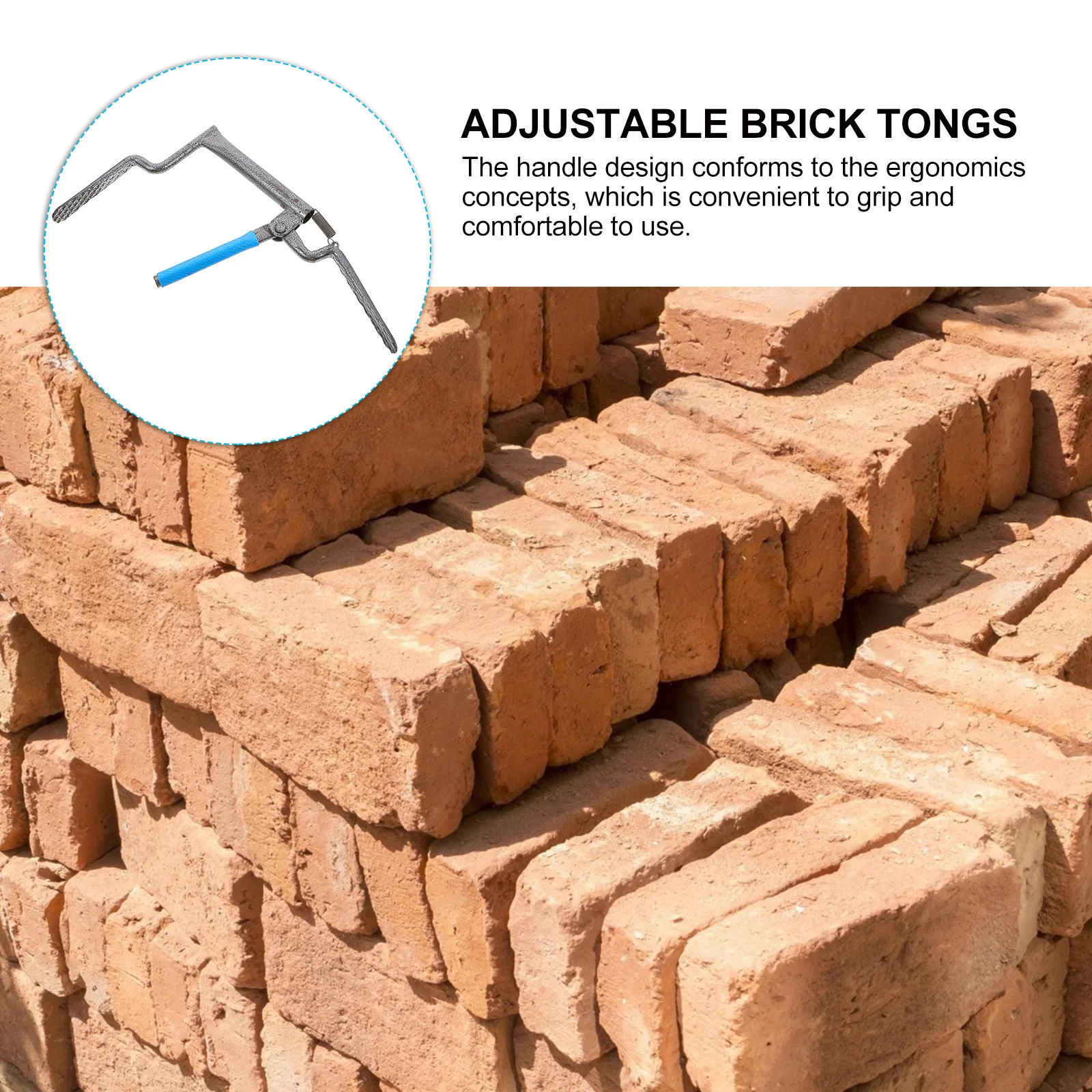 

1Pcs Practical Brick Tongs Block Clamp Long Service Life Small Size Easy to Carry and Store Adjustable Brick Tongs