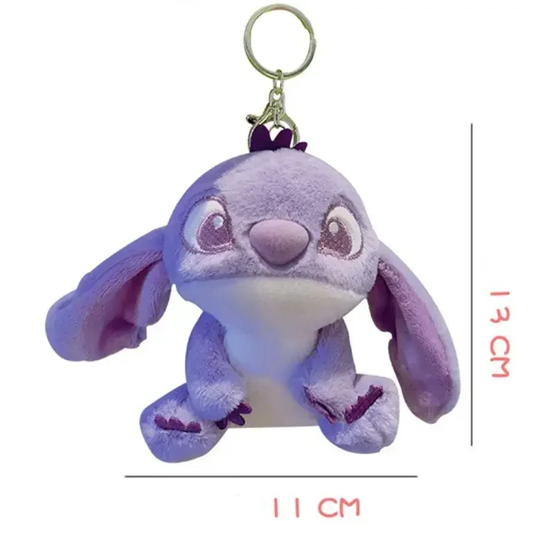 Disney Stitch Plush  Keychain Cute Anime Cartoon Fashion Portable Plushie Toys Car Key Pendant Knapsack Room Decoration Gifts