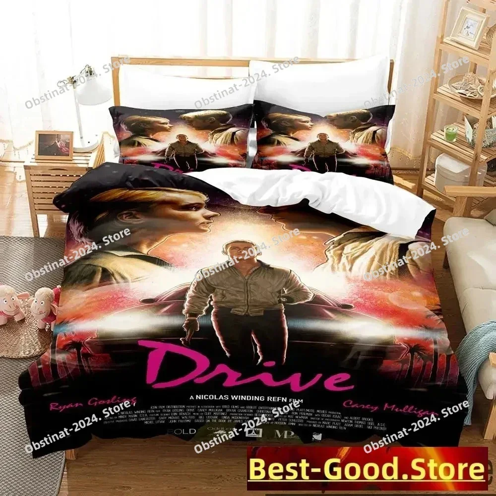 3D Print Drive Ryan Gosling Printed Bed Set Duvet Cover Pillowcase Bedding Set Bed Linen Sheet Quilt Cover Full Queen King Size