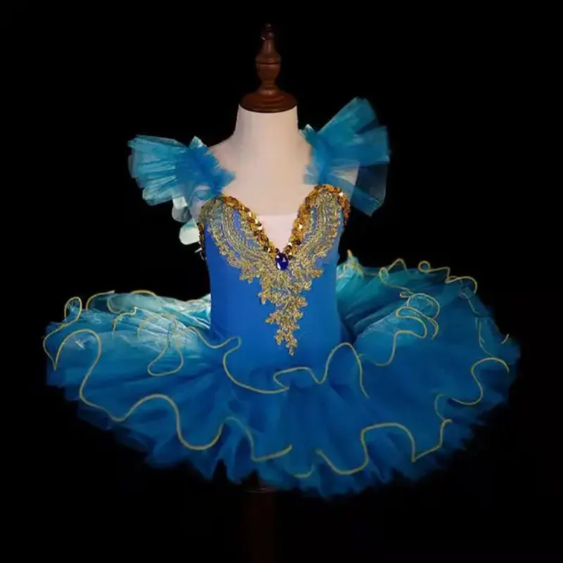 Professional Ballet Tutu Girls Blue Pink Platter Pancake Tutu Ballerina Party Dress Adult Women Child Kids Ballet Dance Costume