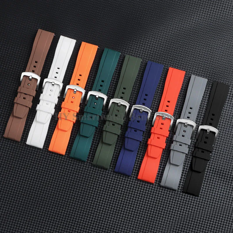 Silicone Watch Strap 20mm 22mm for Seiko for Omega Quick Release Bracelet for Rolex Wrist Band Men Sport Watch Band Accessories