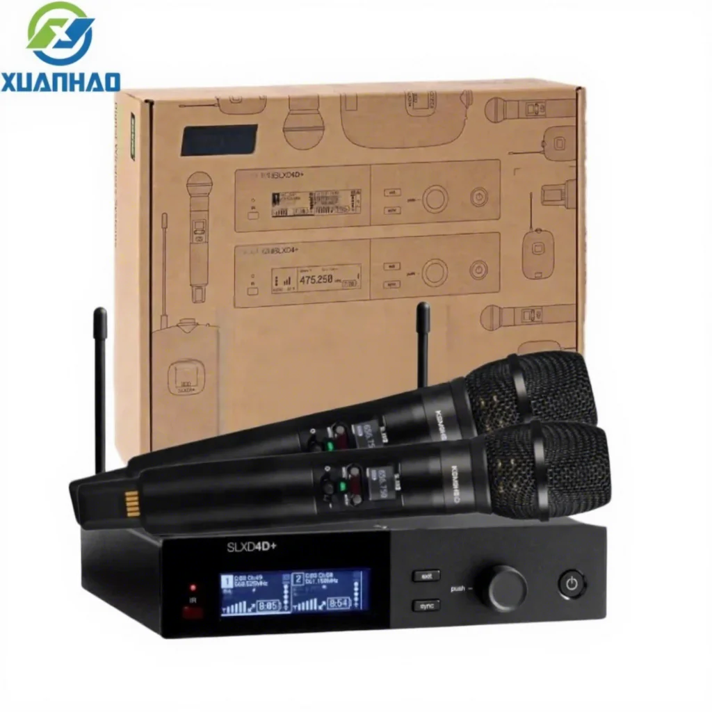 SLXD4D+ KSM9 S58 High Performance Dual Channel UHF Wireless Mic System Two Mics Included Clear Sound For Band Live Show Karaoke