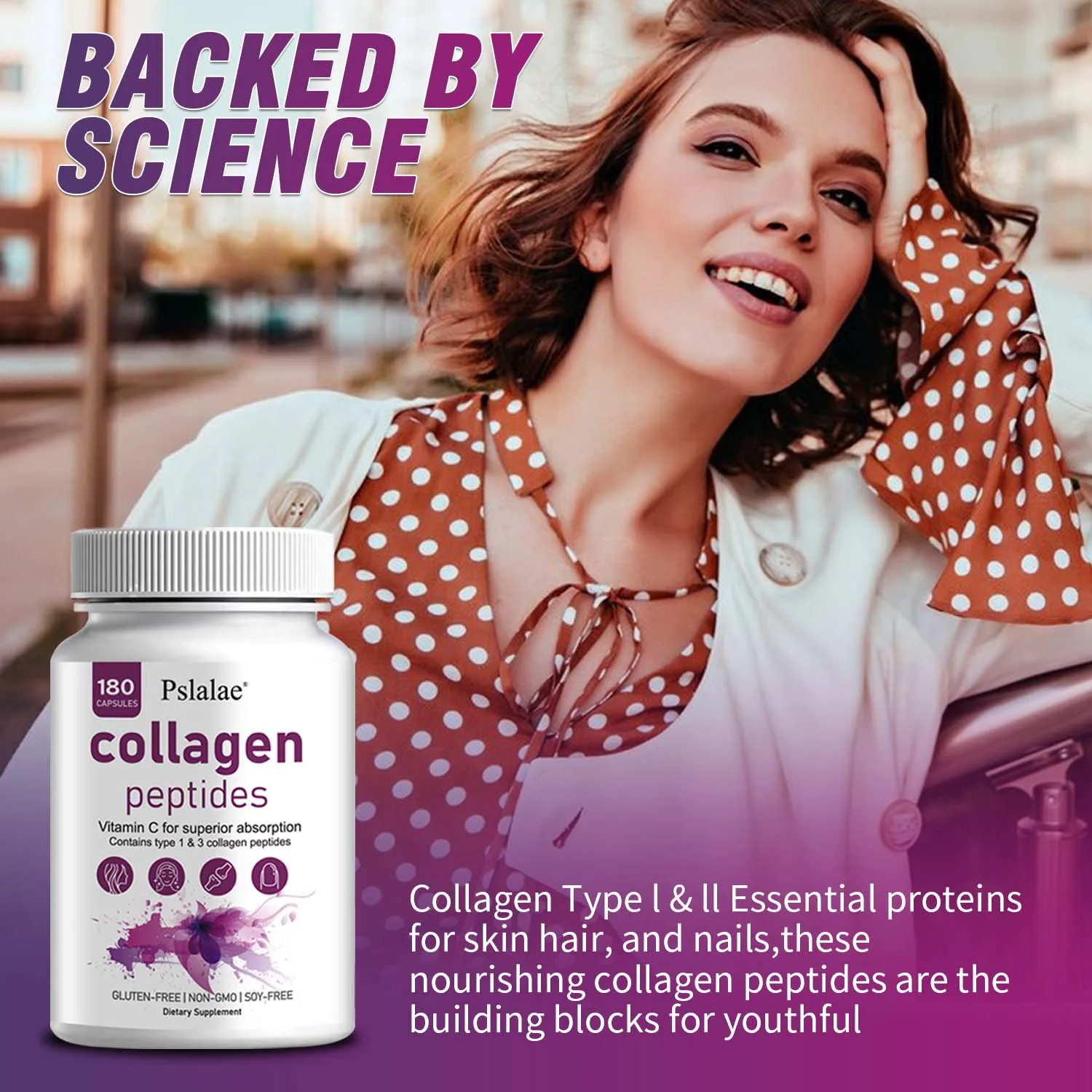 Super Collagen Peptides + Vitamin C - Gluten Free, Promotes Healthy Hair, Beautiful Skin & Nail Support