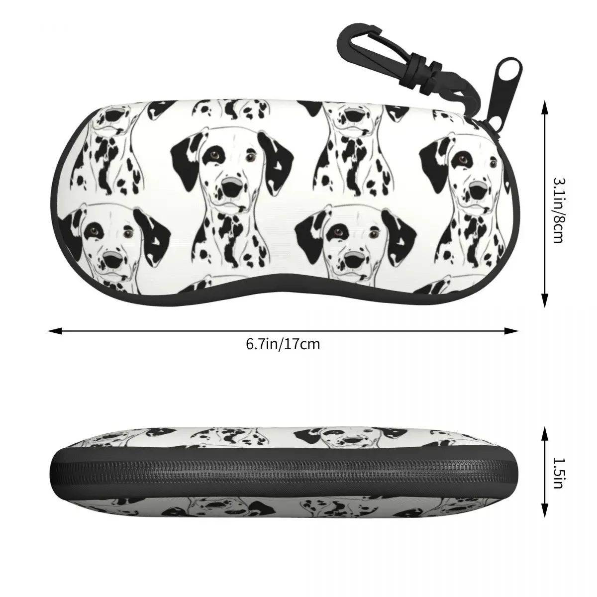 Custom Kawaii Dalmatian Glasses Case Portable Leopard Carriage Firehouse Plum Pudding Dog Shell Eyeglasses Case Sunglasses Box