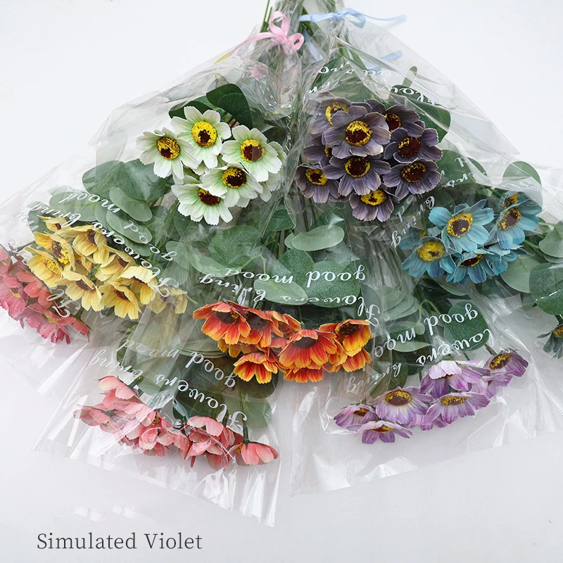 

Artificial Flowers Simulated Violet Bouquets Plastic Bundles Silk Cloth Hotel Home Furnishings Office Desktop Decorations Flower