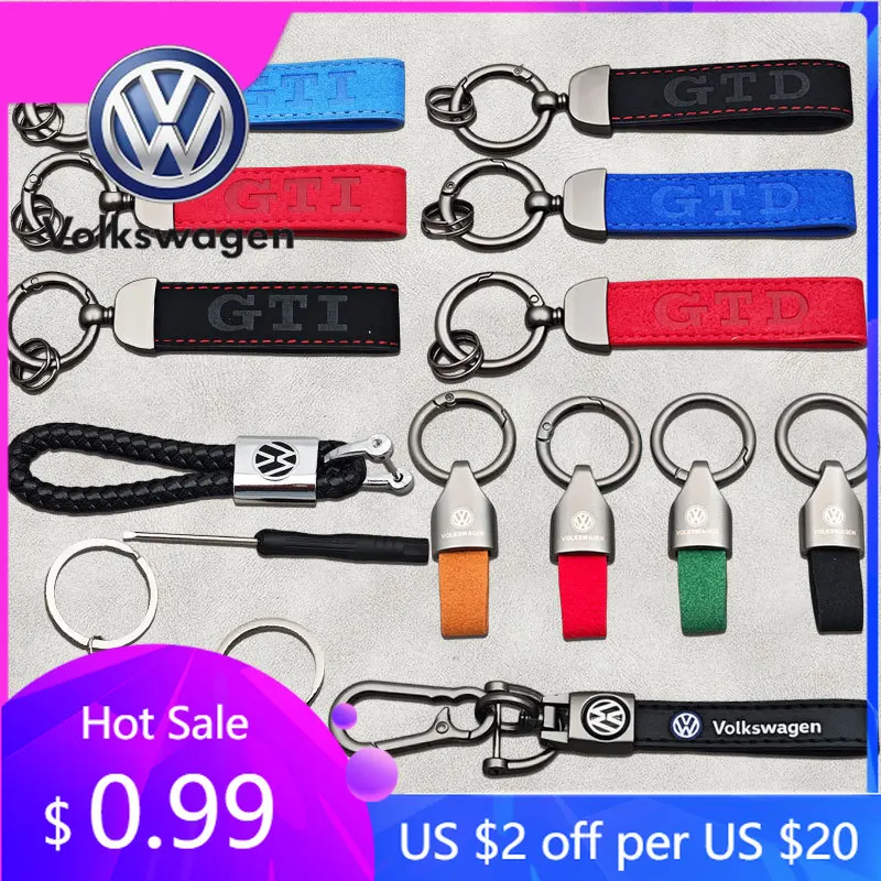 

2026 Hot Emblems For VW Volkswagen Jetta MK5 Golf Leather Metal VW Car Keychain For Volkswagen VW Jetta MK6 MK5 MK4 MK7 Golf 4 5