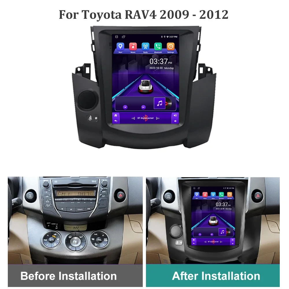 360 Camera Car Radio Multimedia Video Player GPS Navigation For Toyota RAV4 2009 - 2012 Android 16 Wireless Carplay BT 9.7 Inch
