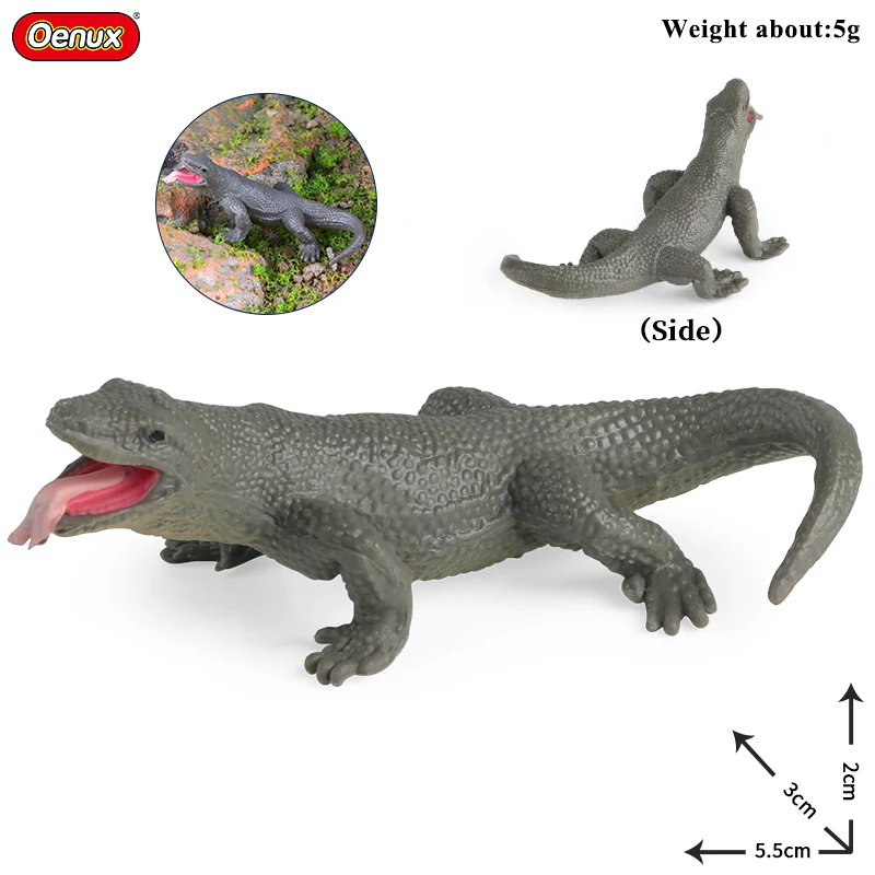 Oenux Reptile Model Mini Wild Ostriches Lizard Chameleon Frog Bird Forest Animals Action Figure Collection Cute Toys Kids Gift