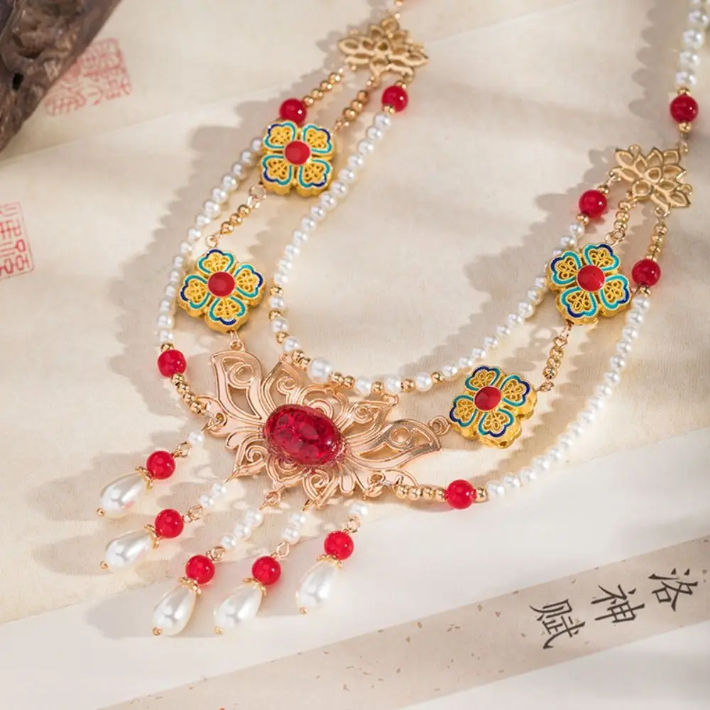 Tang Ming Song Dynasty Hanfu Ruyi Pendant Pearl Ethnic Style Chinese Style Necklace Elegant Clothing Accessories