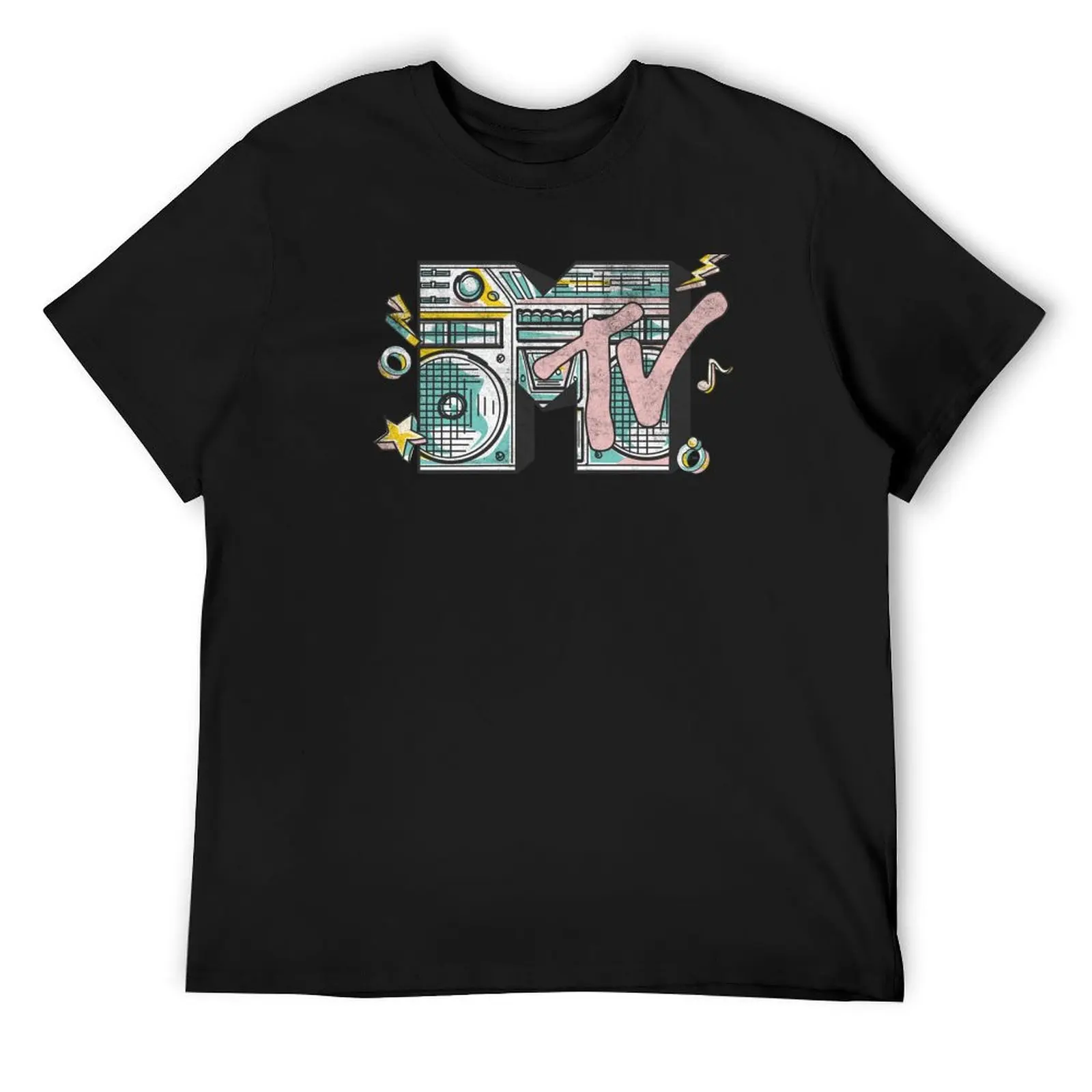 MTV Retro Boombox Style Logo T-Shirt sublime summer clothes customs designer t shirt men