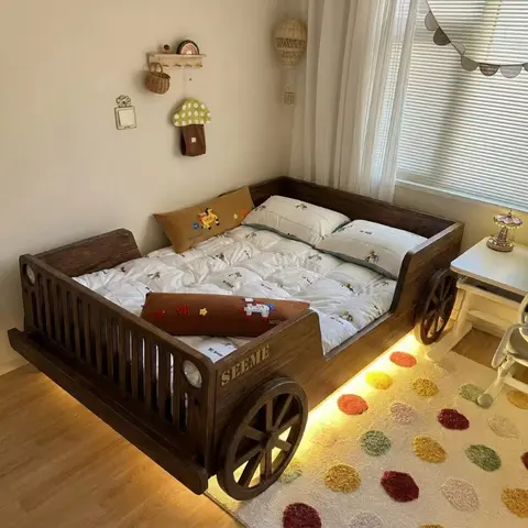 Heineken car bed medieval children's bed boy bedroom with guardrail retro