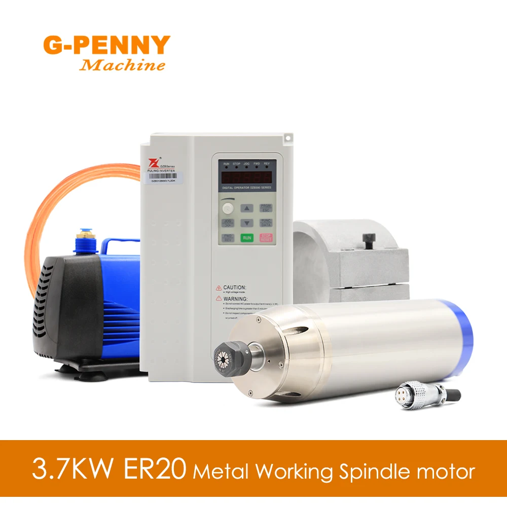 3.7kw Metal working spindle kit 800Hz professional engraving on Stainless steel copper steel iron & Fuling inverter & 150w pump