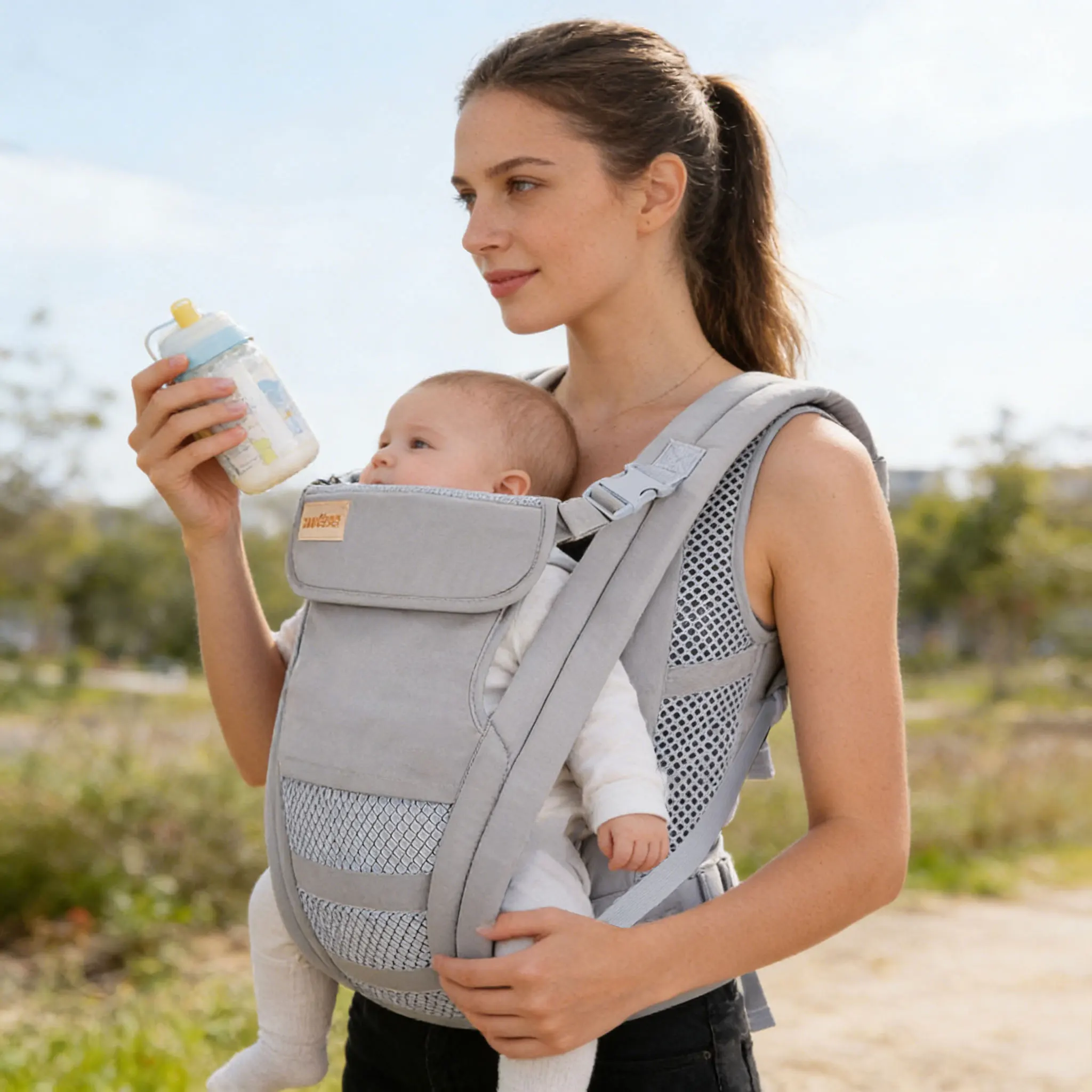 Convenient Travel Backpack with Baby Back Straps Baby Activity Supplies Newborn Kangaroo Backpack Straps