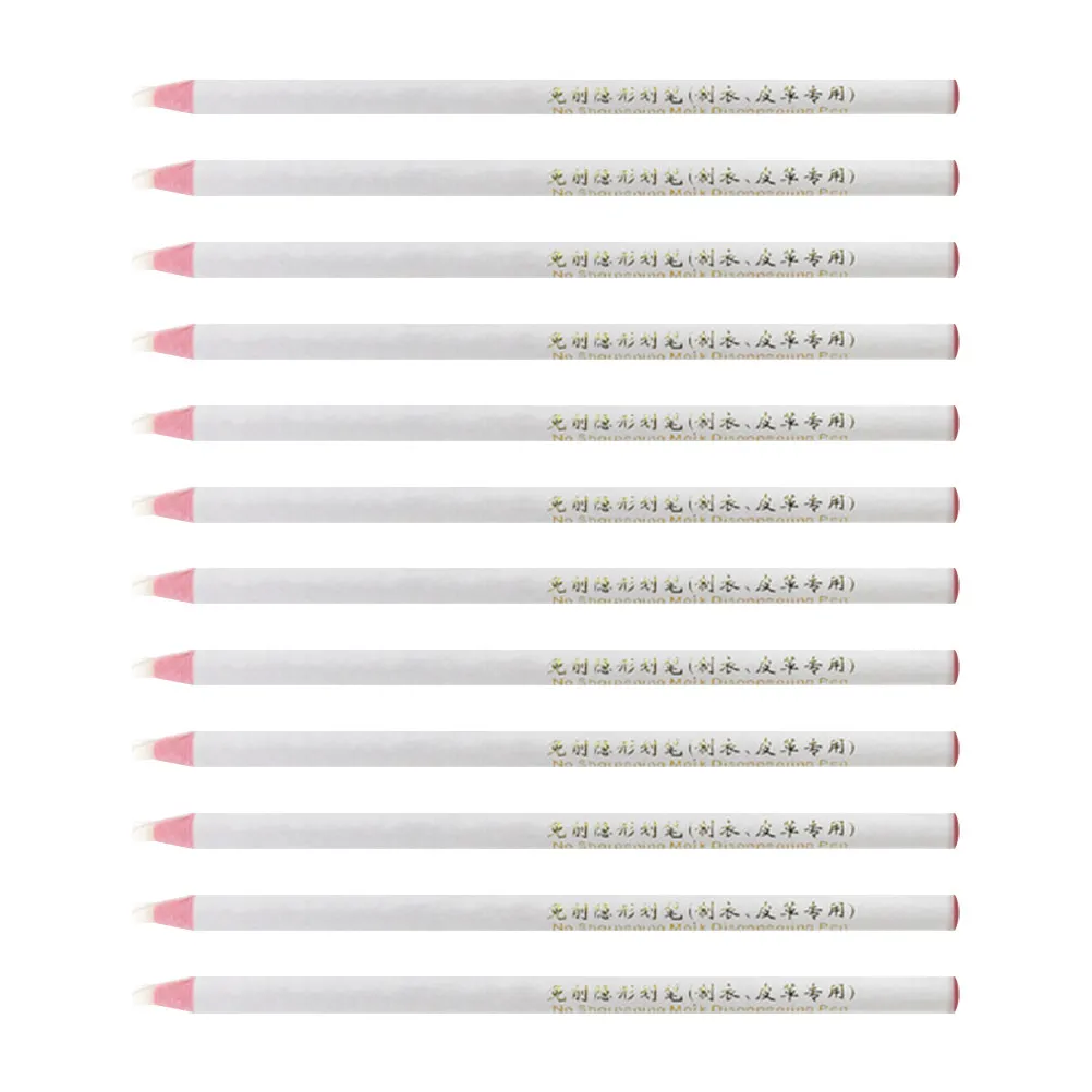 12Pcs Pull Line Wax Crayons Roll Paper Thread Sewing Pens Multi-Purpose Heat Erasable Invisible Markers for Fabric Glass Ceramic