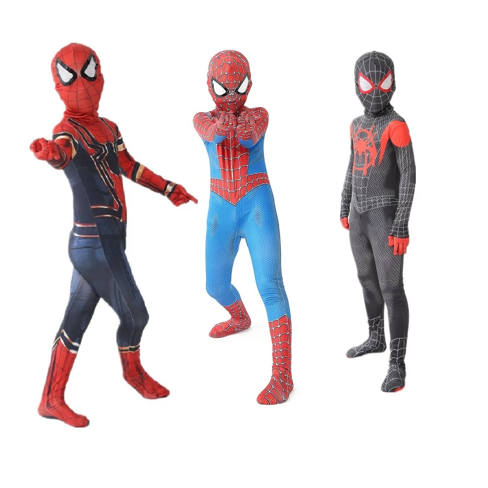 Hot Sale wholesale Classic Style Best Price Cartoon Red Black Clothing Figura de Accion Anime Kids Spiderman Costume